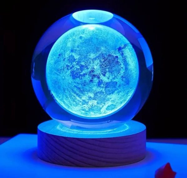 چراغ خواب مدل گوی کریستالی طرح کره ماه
